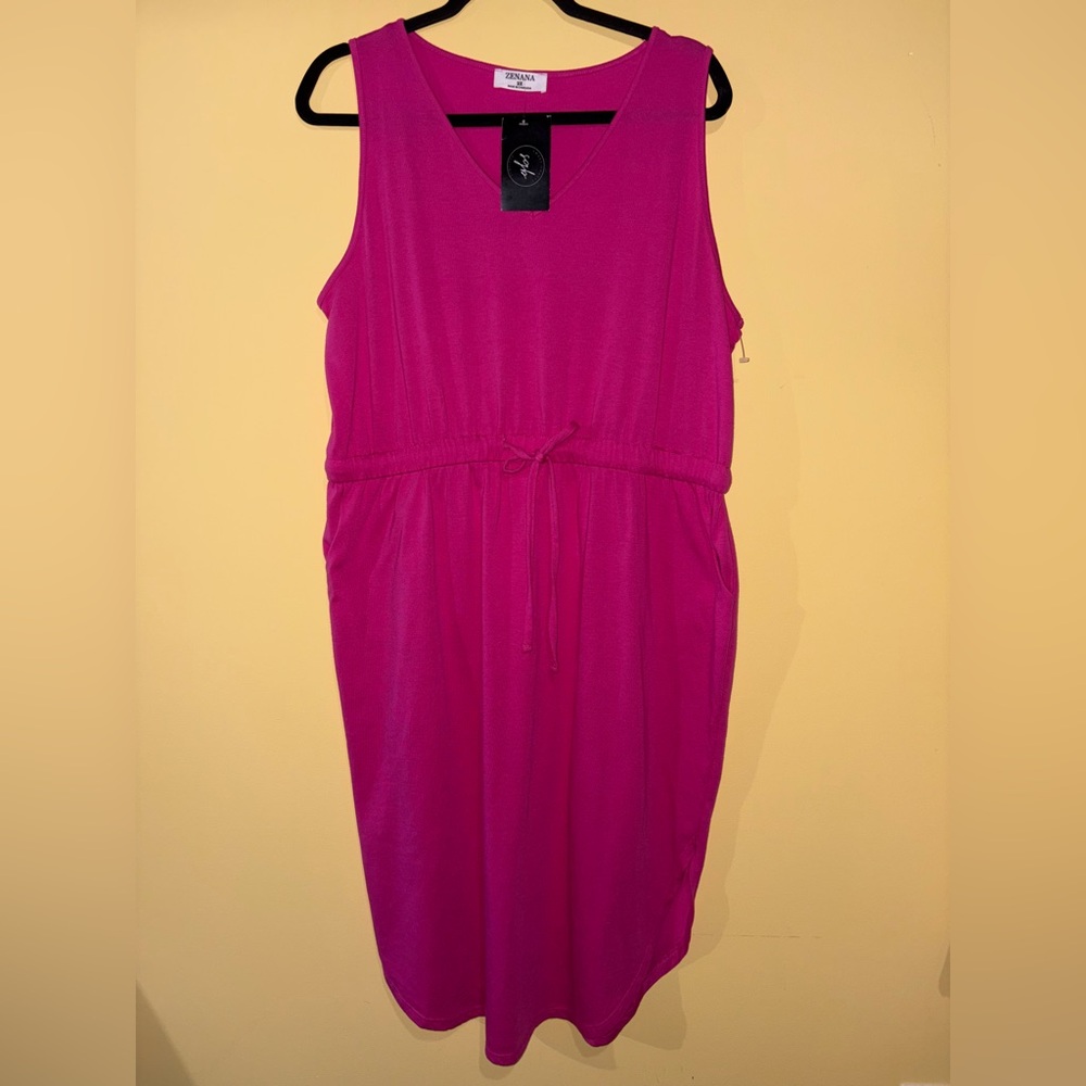 Zenana Curved Hem Dress - Picture 2 of 5